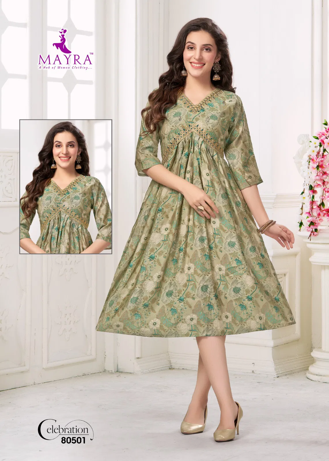 Celebration By Mayra Chanderi Modal Printed Anarkali Kurtis Orders In India